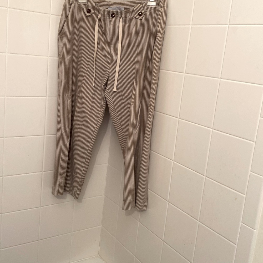 Sag Harbor, Petite sz 12, brown and white stripes